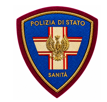 Scudetto Polizia di Stato Servizio Sanitario patch Plastificata Divisa Militare