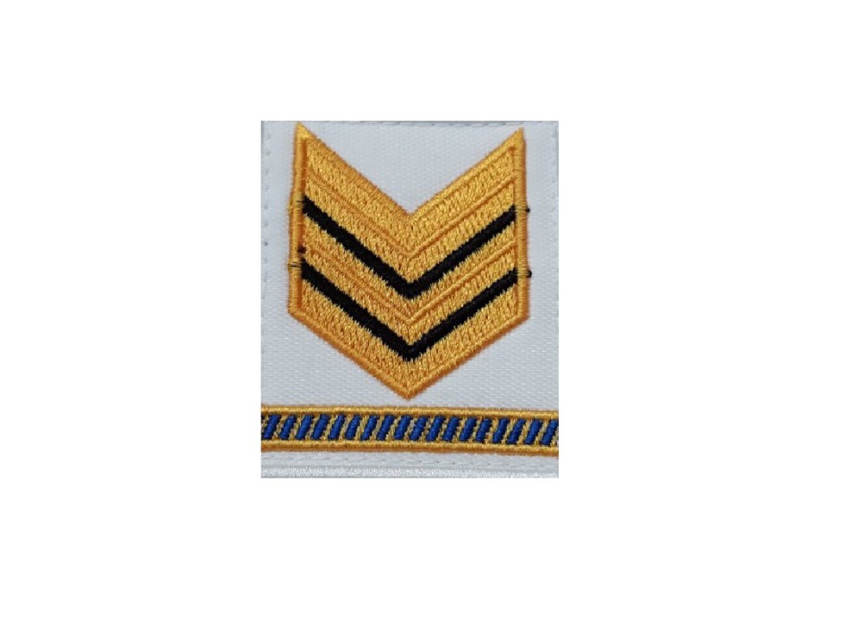 Secondo capo scelto grado velcro bianco per polo Divisa Militare