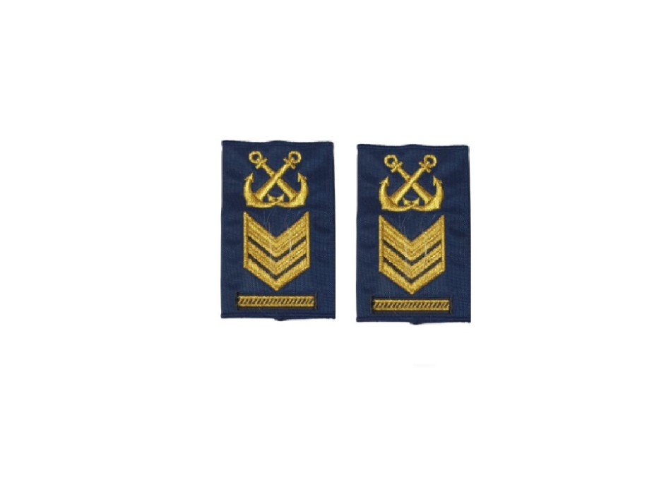 Secondo capo scelto nocchiere di porto Capitaneria gradi tubolari ricamati Divisa Militare