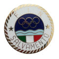 Spilla FIN Salvamento Federazione Italiana Nuoto – Distintivo da Giacca Smaltato – Chiusura a Farfalla – Diametro 3 cm