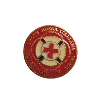 Spilla pin Croce Rossa Italiana Salvataggio in acqua rossa Divisa Militare