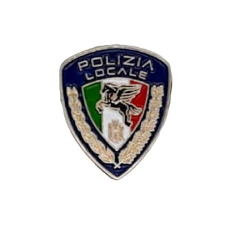 Spilla Polizia Locale Pegaso metallo di reparto battipetto  Divisa Militare