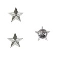 Stella militare argento cm 2 a 5 punte a clip coppia