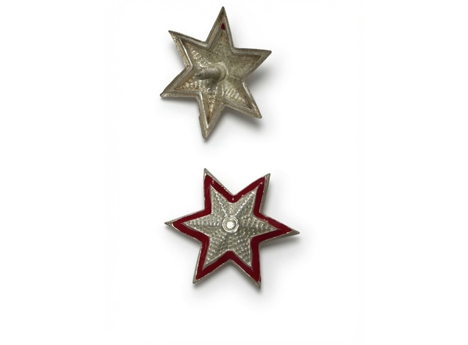 Stelle Grado Bordo Rosso 6 Punte Divisa Militare