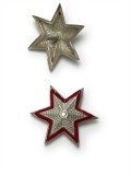 Stelle Grado Bordo Rosso argento 6 Punte a vite