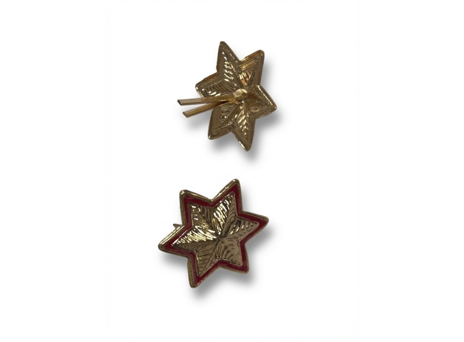 Stelle Grado Bordo Rosso Oro 6 Punte Divisa Militare