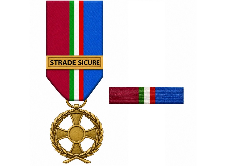 Strade Sicure medaglia e nastrino Divisa Militare