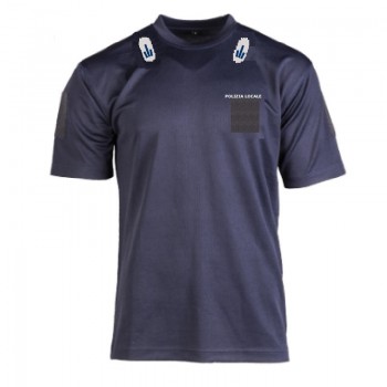 T-shirt maglietta tattica blu con velcro polizia locale Emilia Romagna Divisa Militare