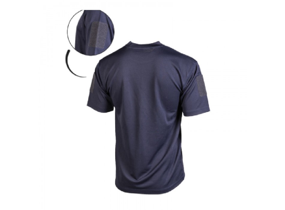 T-shirt maglietta tattica militare blu con velcro maniche+petto Divisa Militare