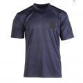 T-shirt maglietta tattica militare blu con velcro maniche+petto