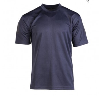 T-shirt maglietta tattica militare blu con velcro maniche Divisa Militare
