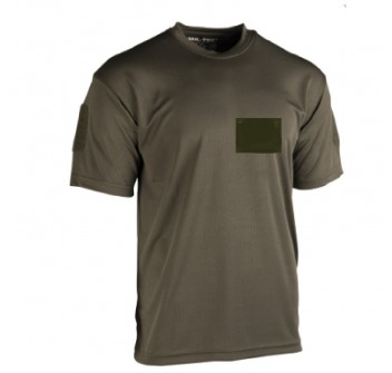 T-shirt maglietta tattica militare verde od con velcro maniche+petto Divisa Militare