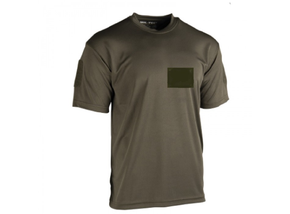 T-shirt maglietta tattica militare verde od con velcro maniche+petto