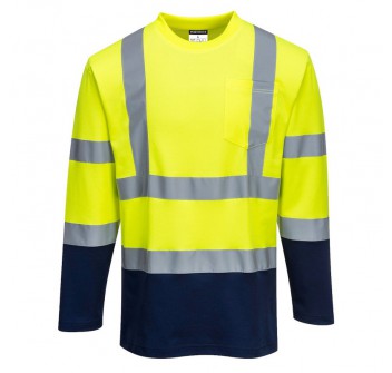 T shirt maniche lunghe giallo/blu alta vibilità protezione civile Divisa Militare