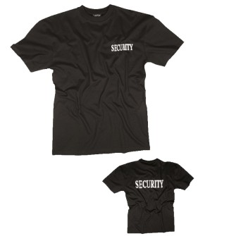 T-shirt Security sicurezza con stampa fronte retro nero Divisa Militare