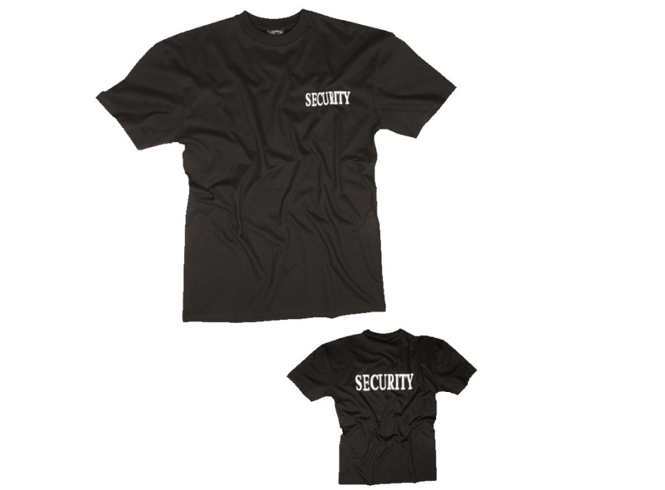 T-shirt Security sicurezza con stampa fronte retro nero Divisa Militare