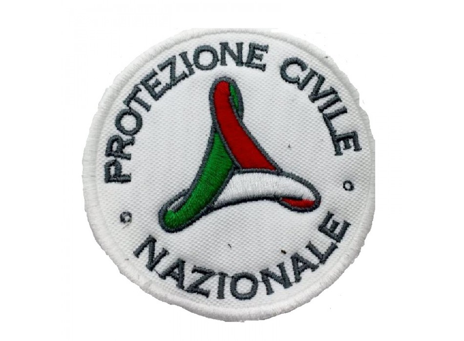 Toppa patch con velcro proteziona civile bianca Divisa Militare