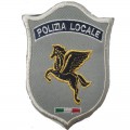 Toppa polizia locale Pegaso e bandiera Italia