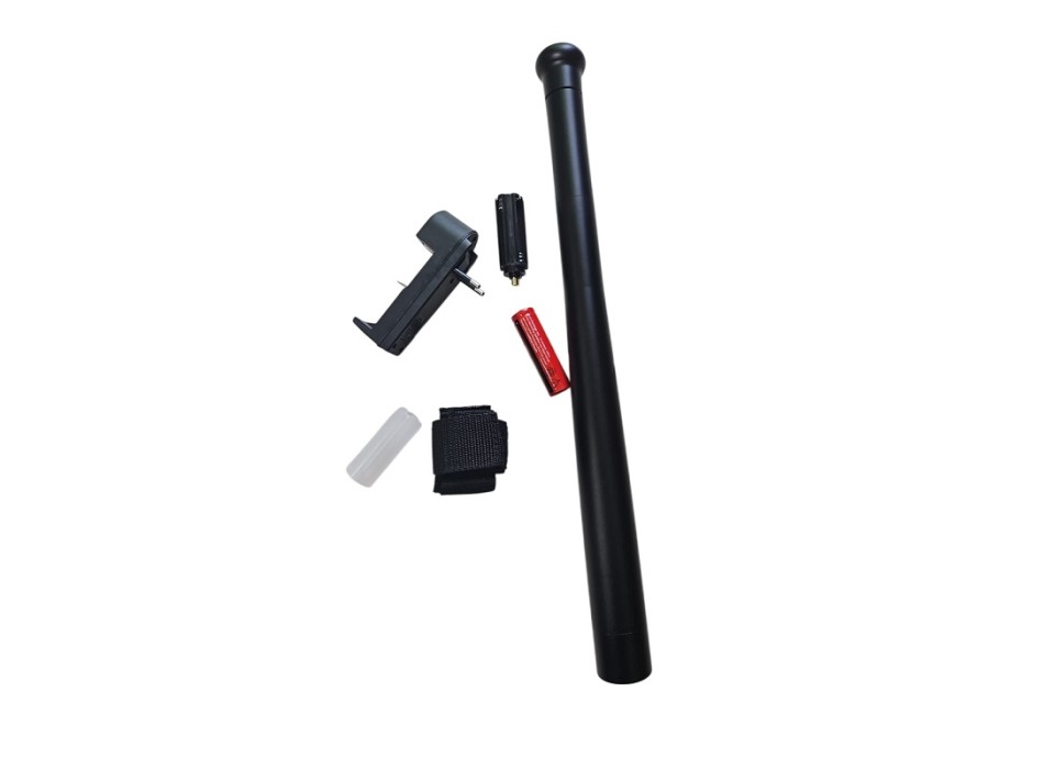 Torcia tattica cm 44 ricaricabile con porta cordura, batteria ricaricabile Divisa Militare