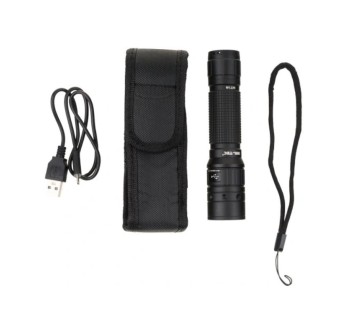 Torcia tattica ricaricabile 500 lumens con porta cordura Divisa Militare