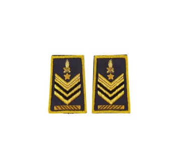 Tubolari Brigadiere Capo qualifica speciale Guardia di Finanza ricamato GDF Divisa Militare