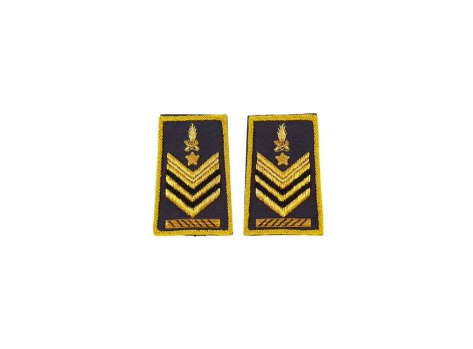 Tubolari Brigadiere Capo qualifica speciale Guardia di Finanza ricamato GDF Divisa Militare