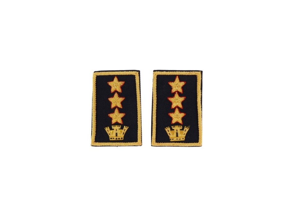 Tubolari Colonnello Comandante Esercito ricamati neri Divisa Militare