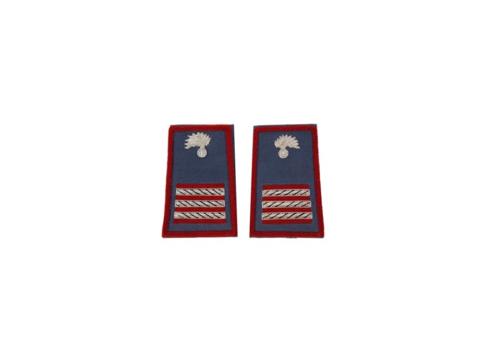 Tubolari Maresciallo Maggiore Carabinieri ricamati blu Divisa Militare
