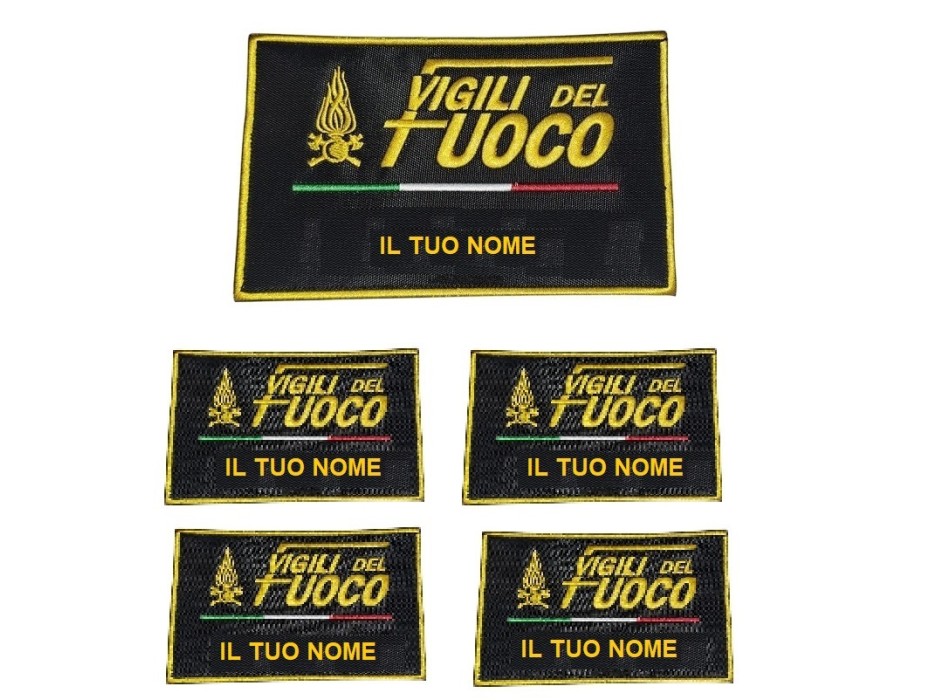 Vigili del fuoco Kit 5 patch ricamate per borsone Divisa Militare