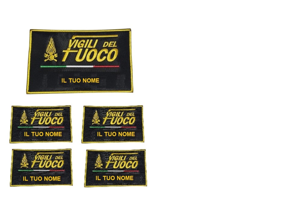 Vigili del fuoco Kit 5 patch ricamate per borsone Divisa Militare