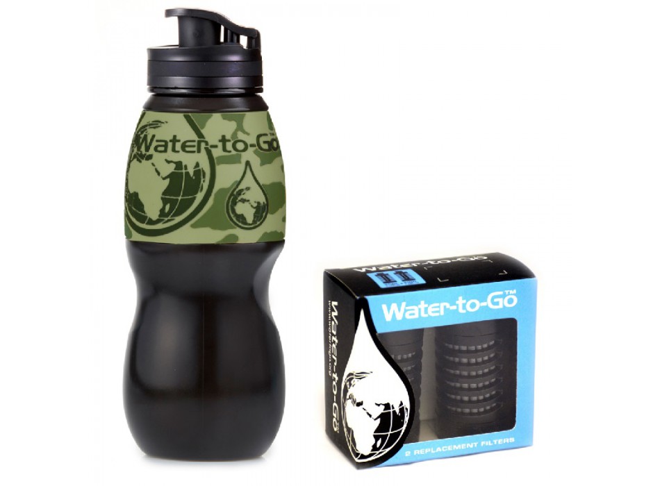 Water to go borraccia 75 ml new camo survival bushcraft + 3 filtri Divisa Militare