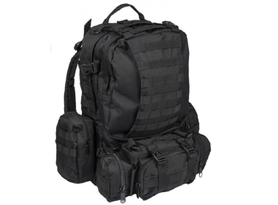 Zaino grande litri 36 mil tec nero + marsupio e 2 sacche staccabili Divisa Militare