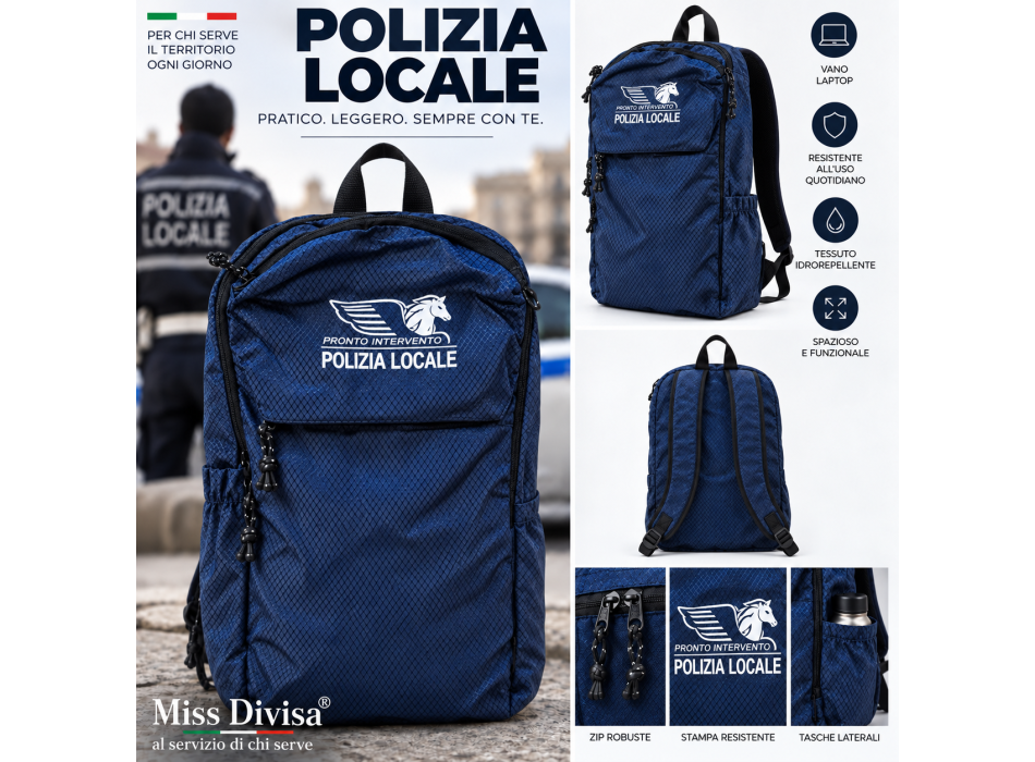 Zaino Polizia Locale Pronto Intervento zainetto Divisa Militare