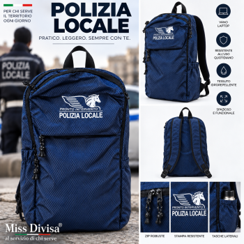 Zaino Polizia Locale Pronto Intervento zainetto Divisa Militare