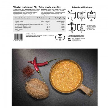 Zuppa tattica foodpack pollo e noodle survival scadenza 5 anni Divisa Militare